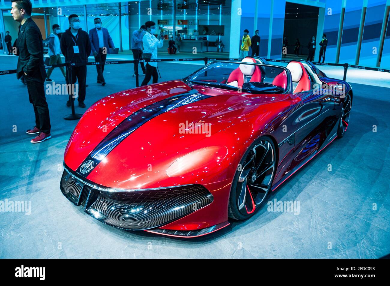 MG Cyberster Electric Roadster Concept in mostra al 2021 Shanghai Auto Show, Cina. Foto Stock