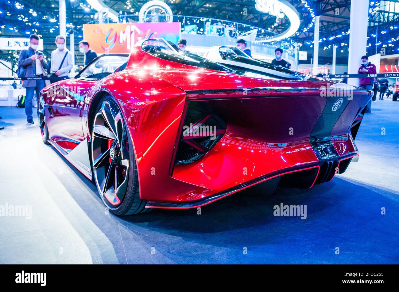 MG Cyberster Electric Roadster Concept in mostra al 2021 Shanghai Auto Show, Cina. Foto Stock