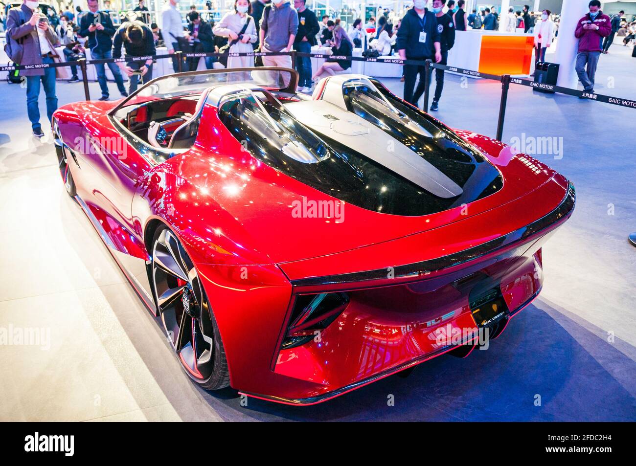 MG Cyberster Electric Roadster Concept in mostra al 2021 Shanghai Auto Show, Cina. Foto Stock