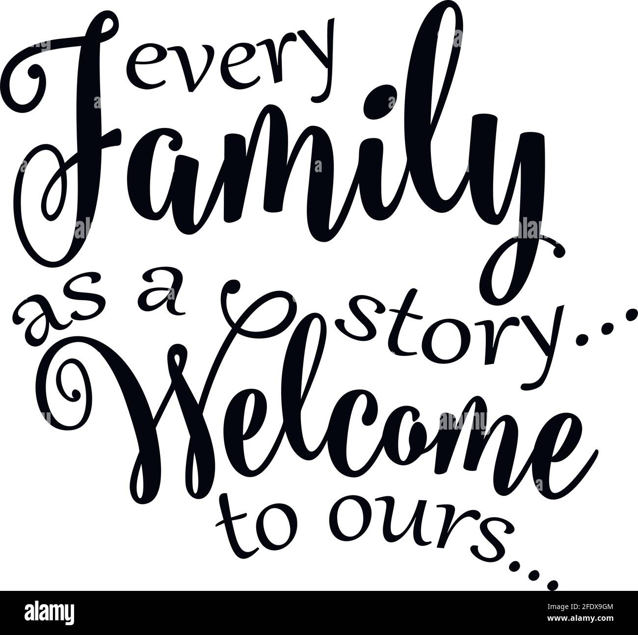 Family sayings, family files - Citazioni familiari, segno familiare, decorazione domestica Illustrazione Vettoriale