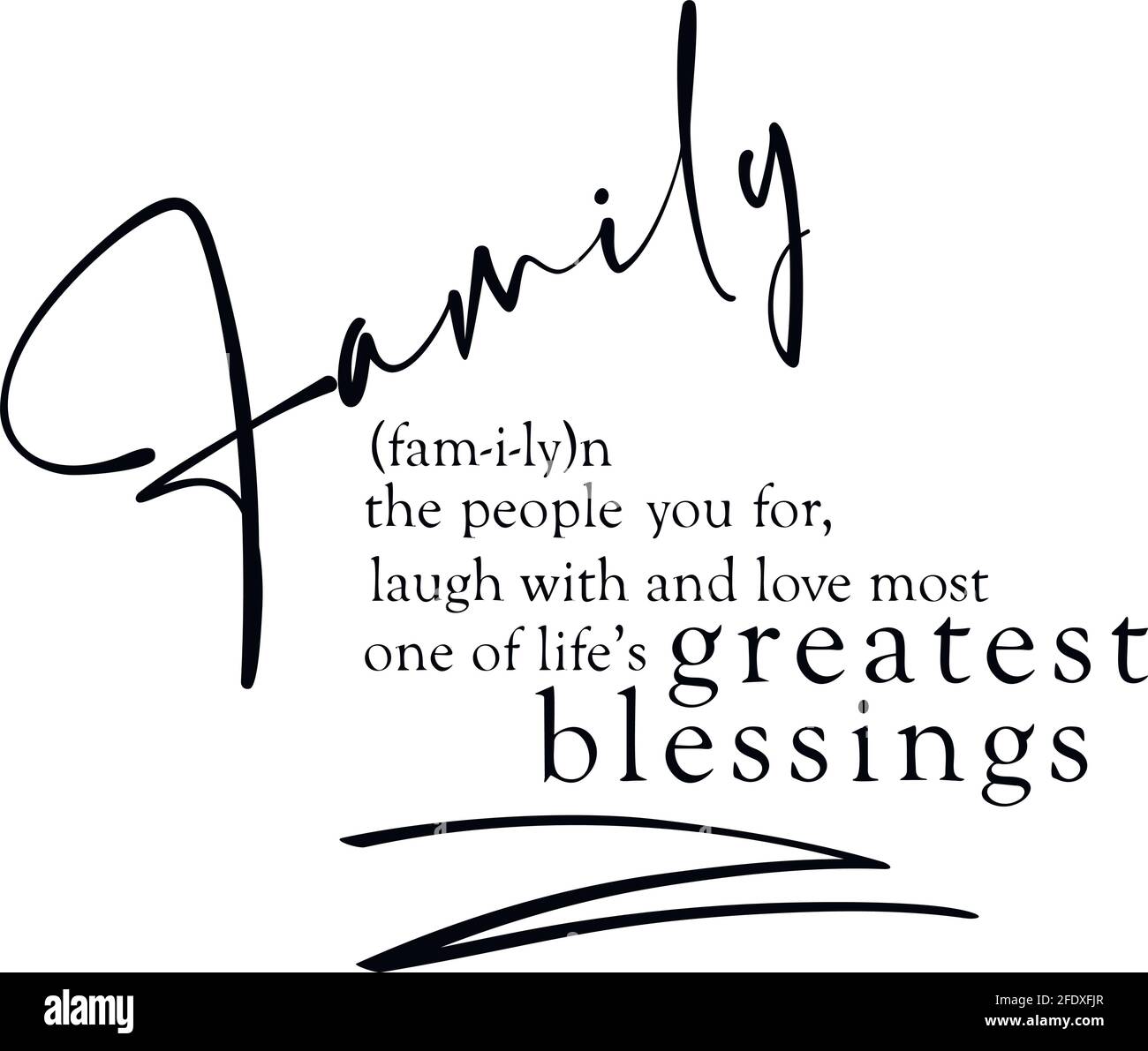 Family sayings, family files - Citazioni familiari, segno familiare, decorazione domestica Illustrazione Vettoriale