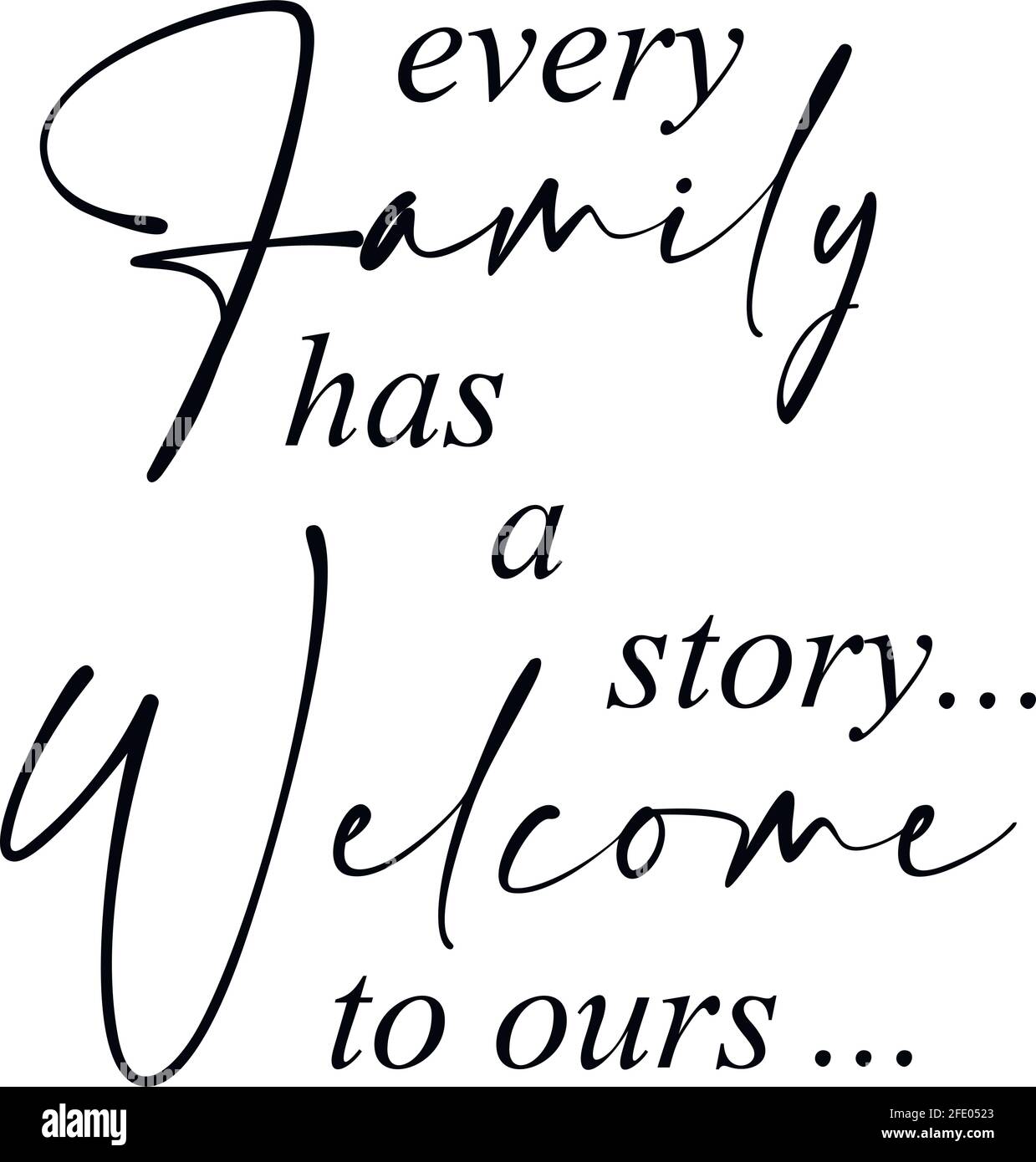 Family sayings, family files - Citazioni familiari, segno familiare, decorazione domestica Illustrazione Vettoriale