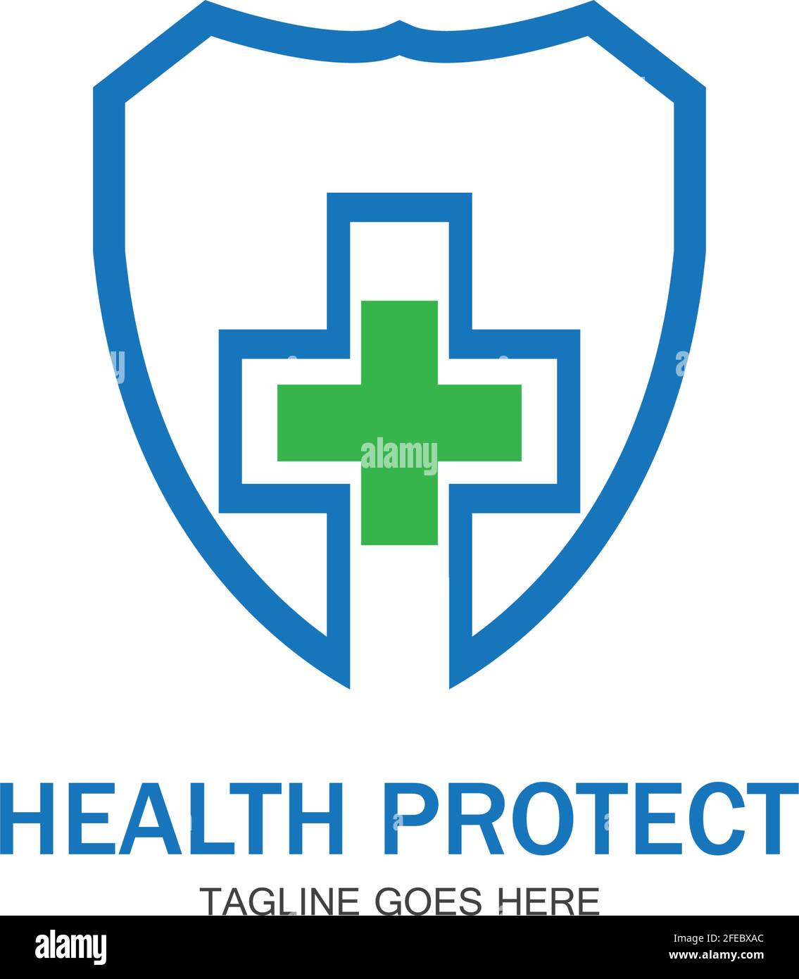 protezione della salute con schermo logo modello vettoriale per il medico o compagnia assicurativa-vettore Illustrazione Vettoriale