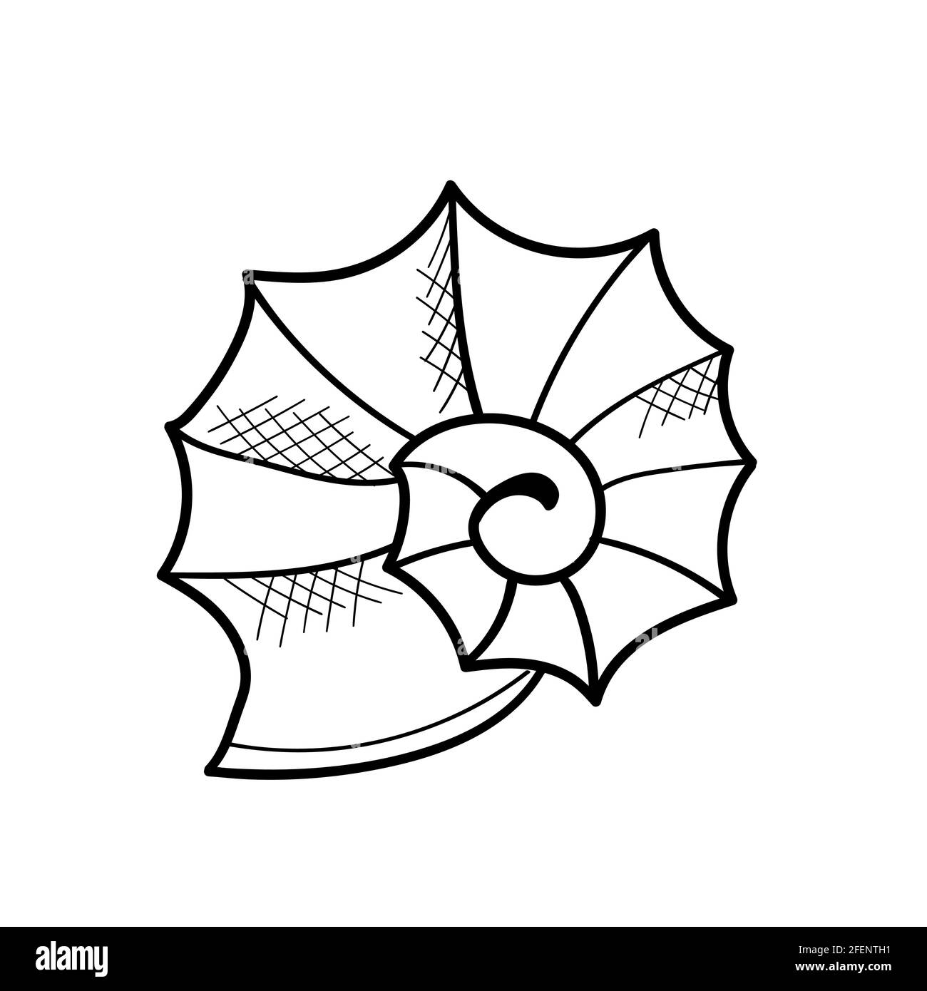 Sea Shell Line Art facile da modificare e colorare Illustrazione Vettoriale