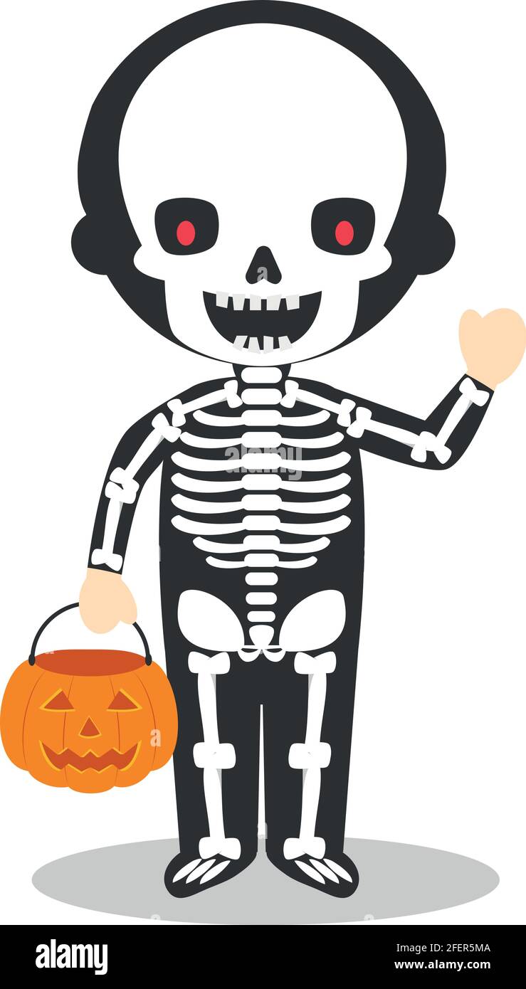 Cartoon illustrazione di uno scheletro per Halloween Immagine e Vettoriale  - Alamy