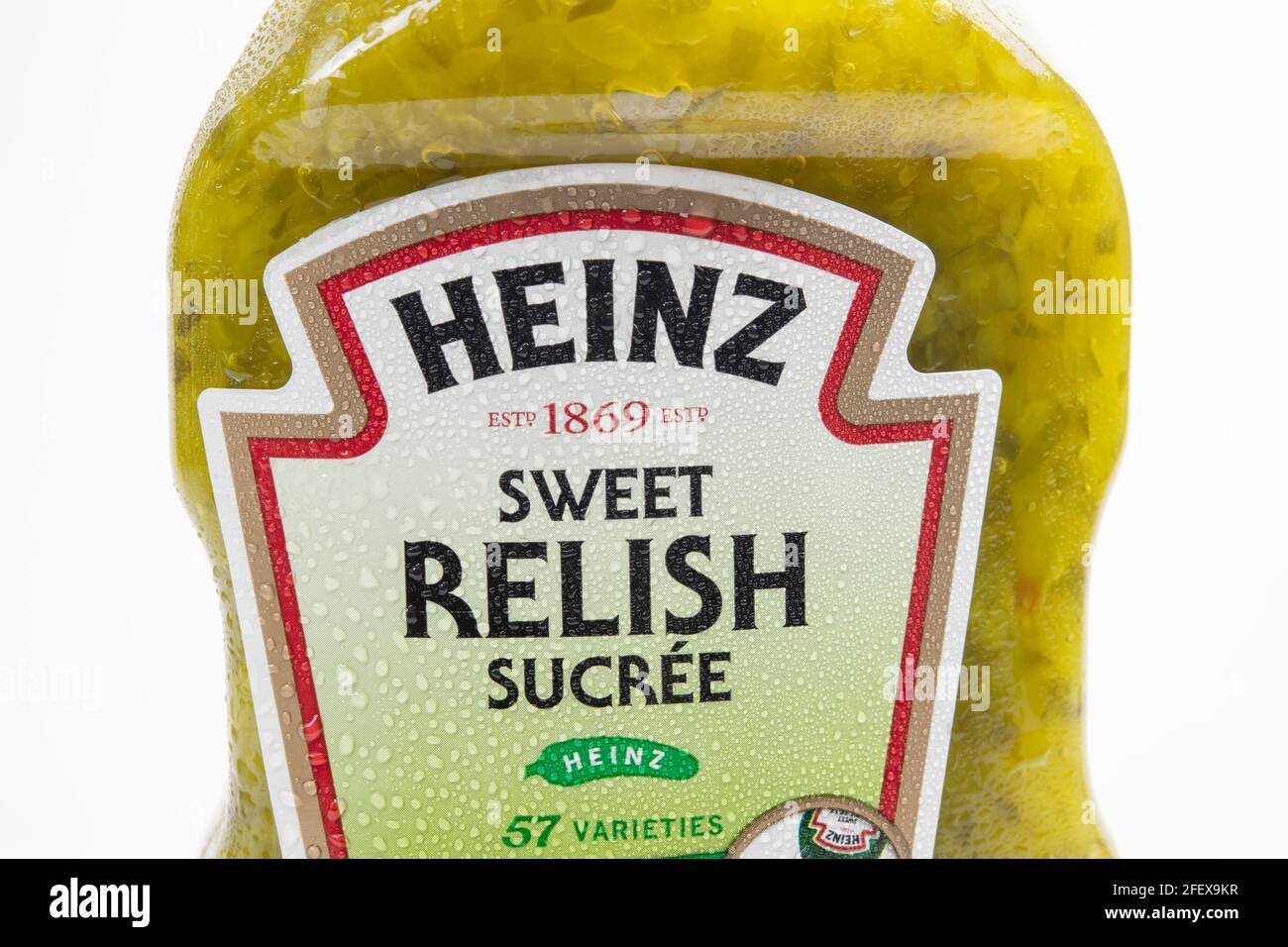 Etichette dei prodotti in Studio Foto Stock