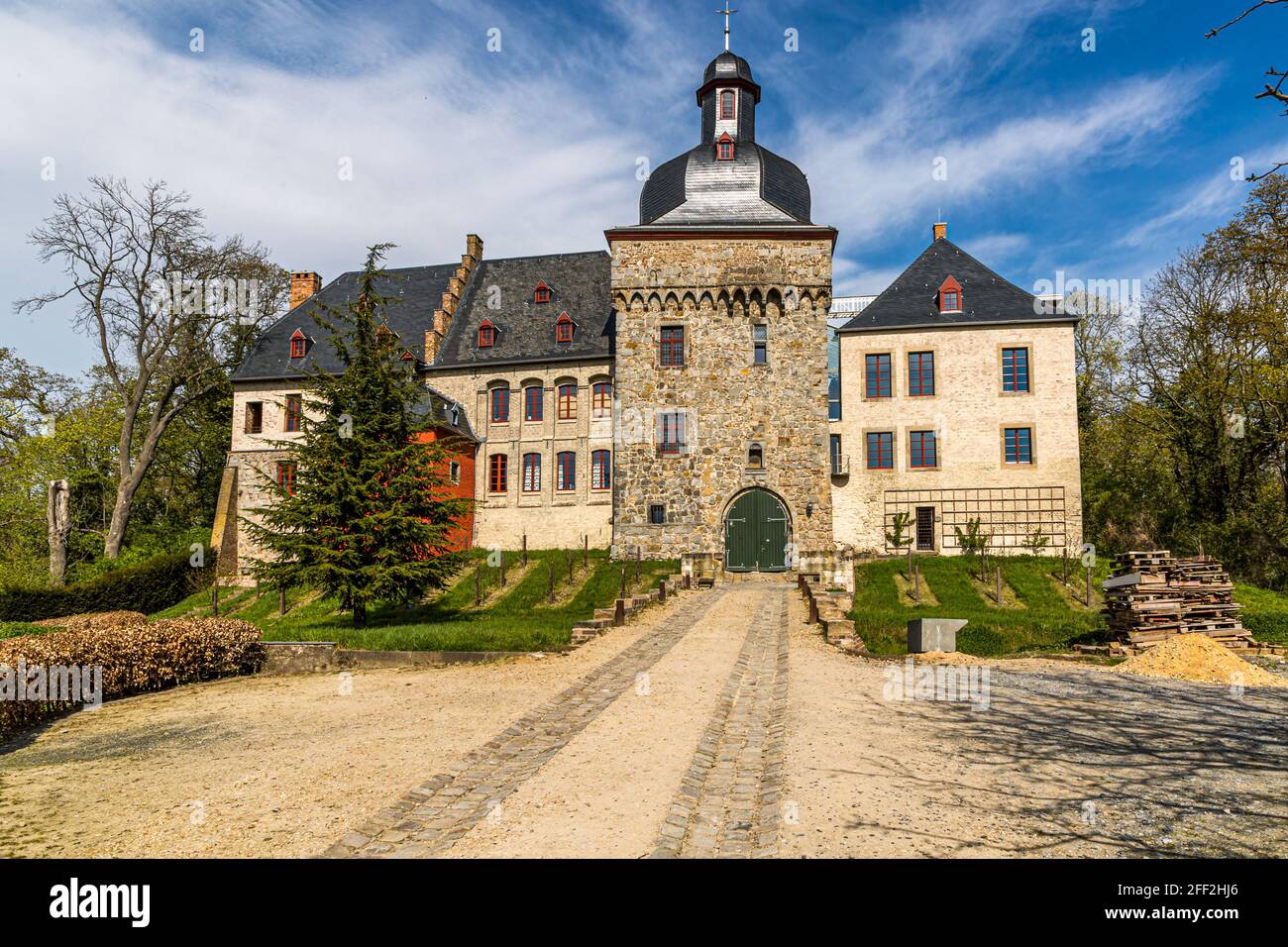 Il castello di Liedberg, recentemente ristrutturato Foto Stock