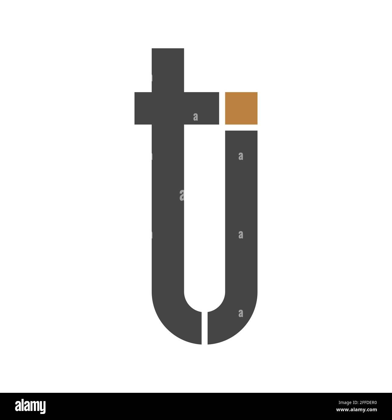 Disegno iniziale del modello vettoriale del logo della lettera tj. Logo jt con lettera collegata. Illustrazione Vettoriale