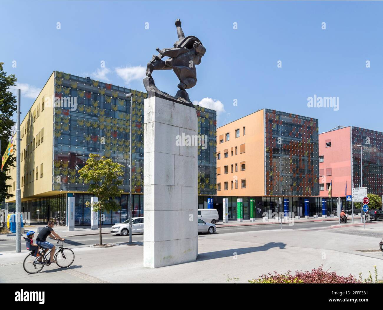 L'influenza sovietica statue in stile, Kranj, Slovenia Foto Stock