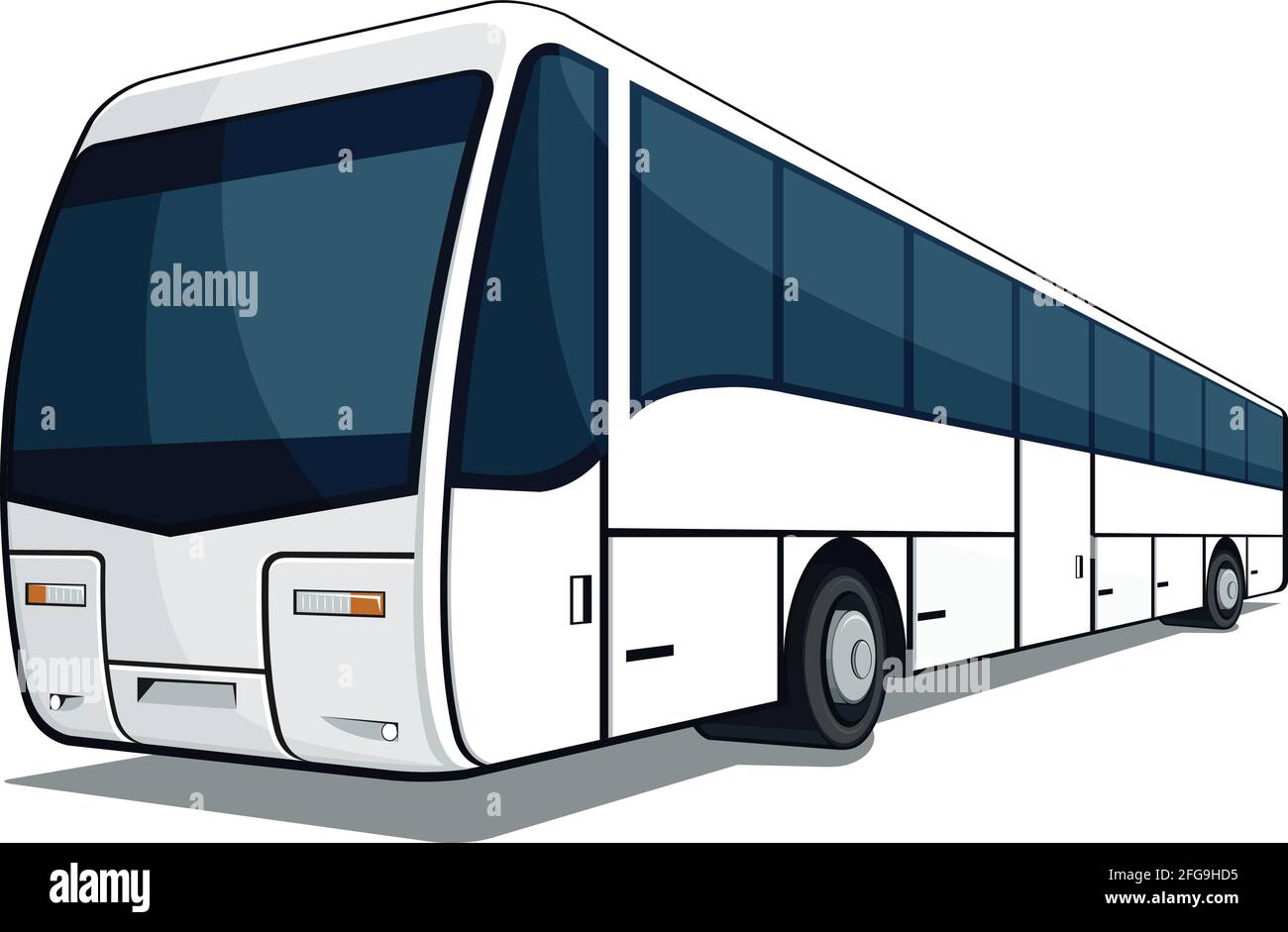 Autobus viaggio passeggeri trasporto commerciale Cartoon illustrazione Illustrazione Vettoriale