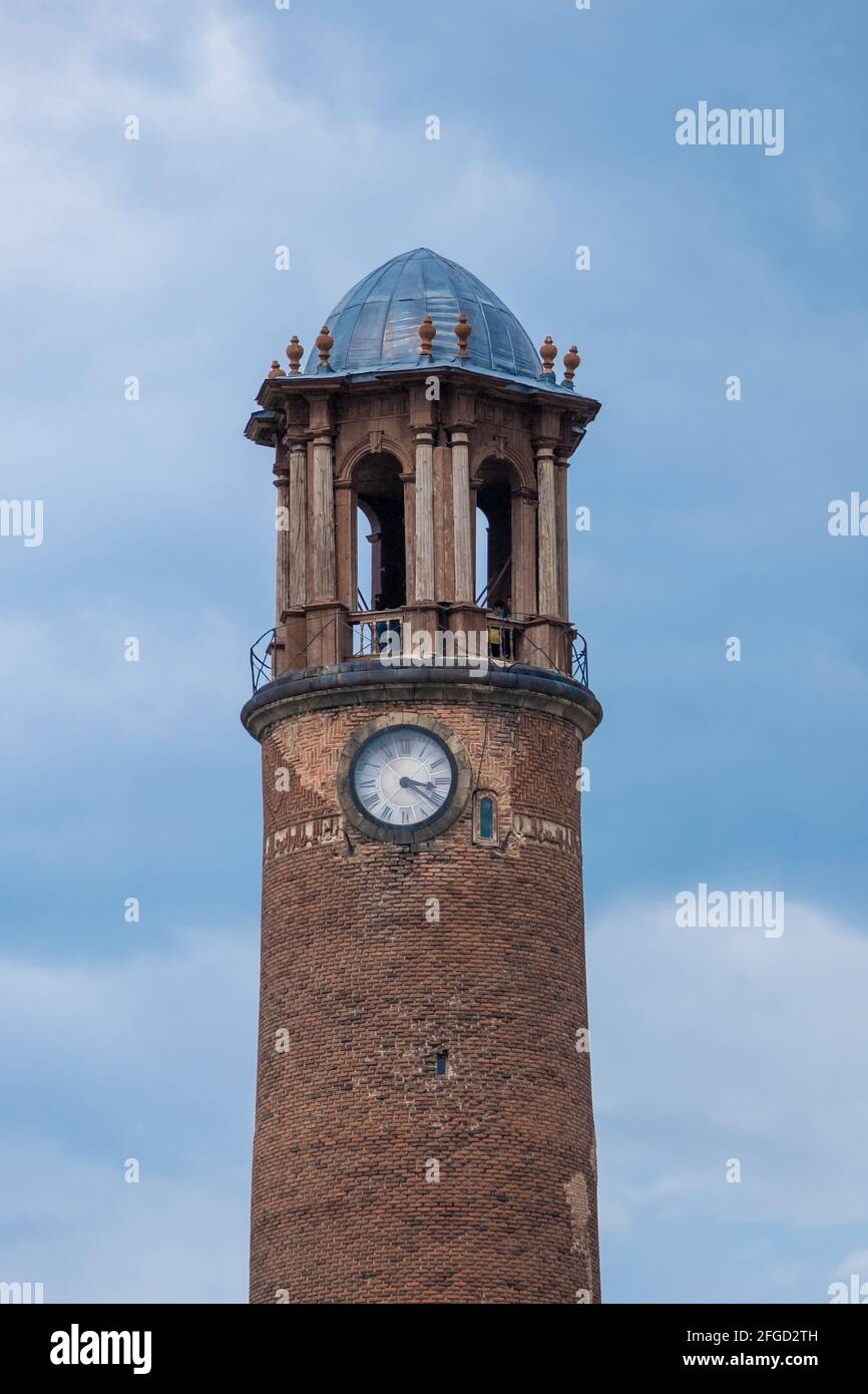 torre dell'orologio del castello di Erzurum in Turchia Foto Stock