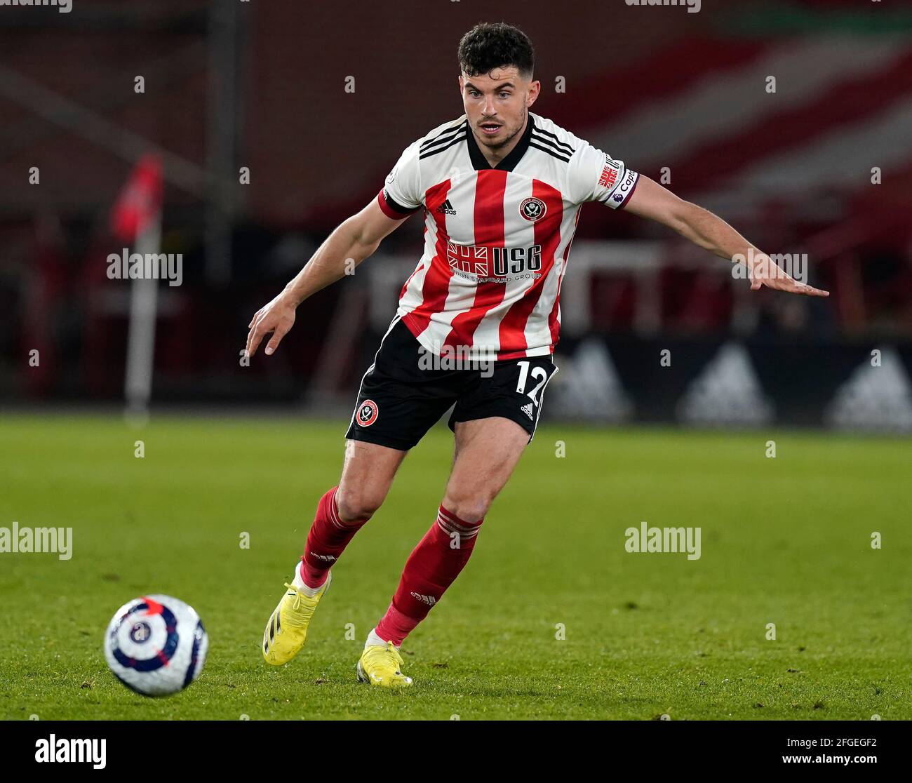 Sheffield, Regno Unito. 24 Apr 2021. John Egan di Sheffield Utd durante la partita della Premier League a Bramall Lane, Sheffield. Il credito immagine dovrebbe essere: Andrew Yates/Sportimage Credit: Sportimage/Alamy Live News Foto Stock