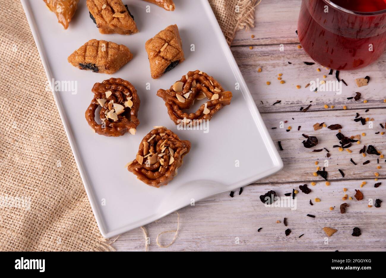 tipico chebakia arabica dolce, ideale a ramadan Foto Stock