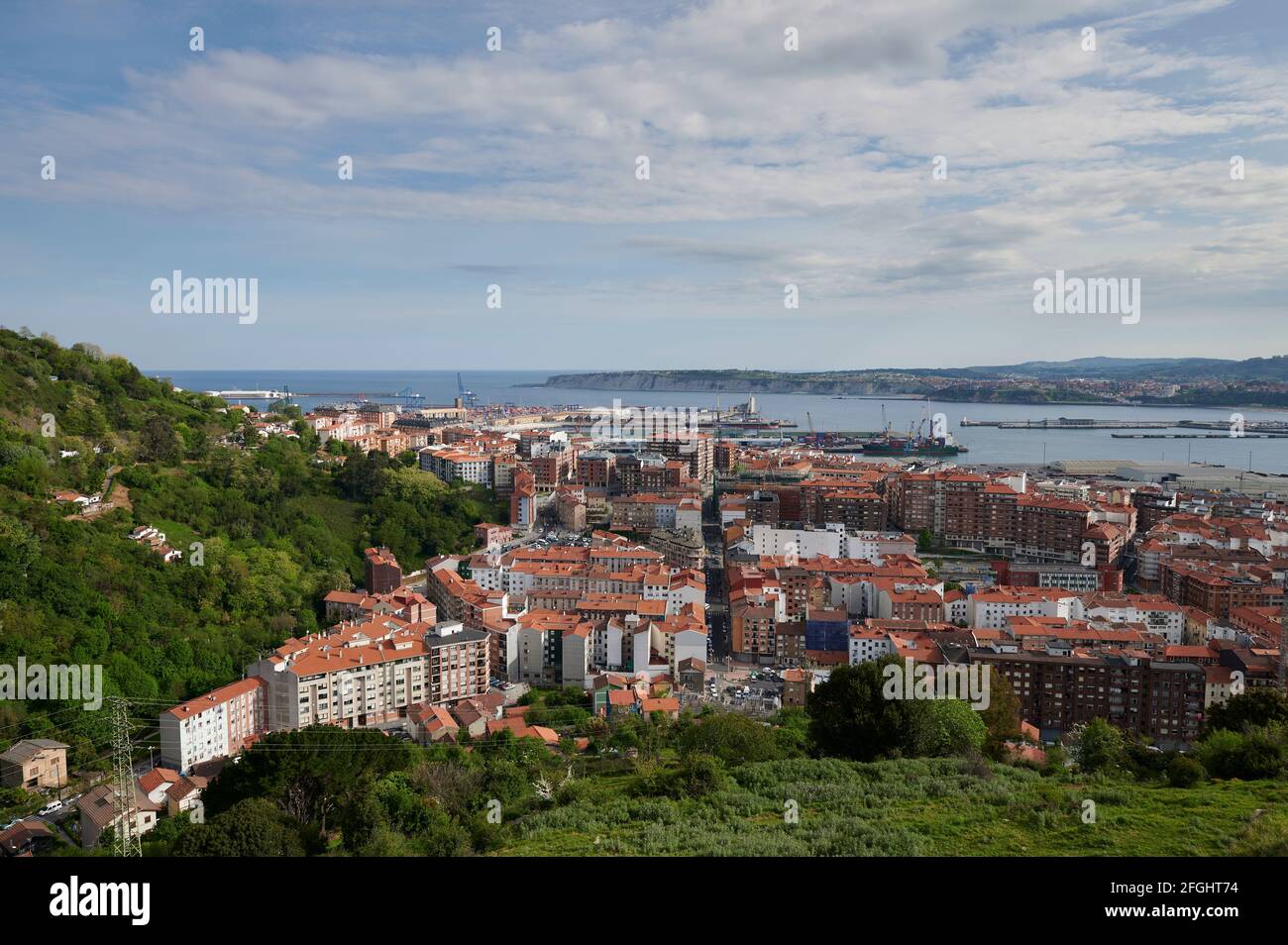 Veduta aerea di Santurce, Biscaglia, Paesi Baschi, Euskadi, Euskal Herria, Spagna Foto Stock