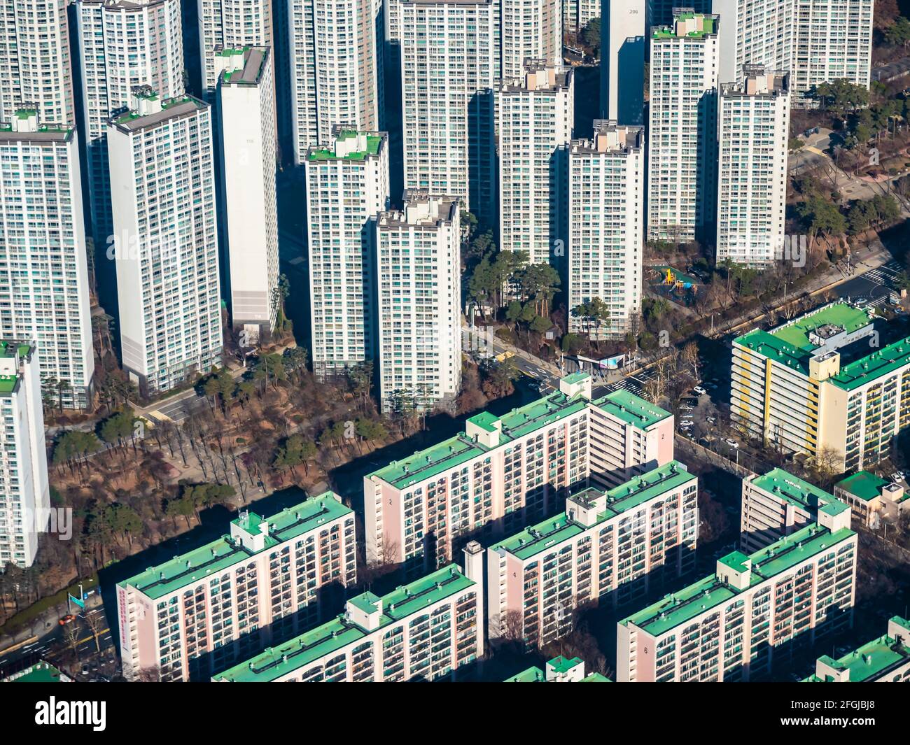 Splendida vista aerea dell'edificio architettonico della città di Seoul Foto Stock