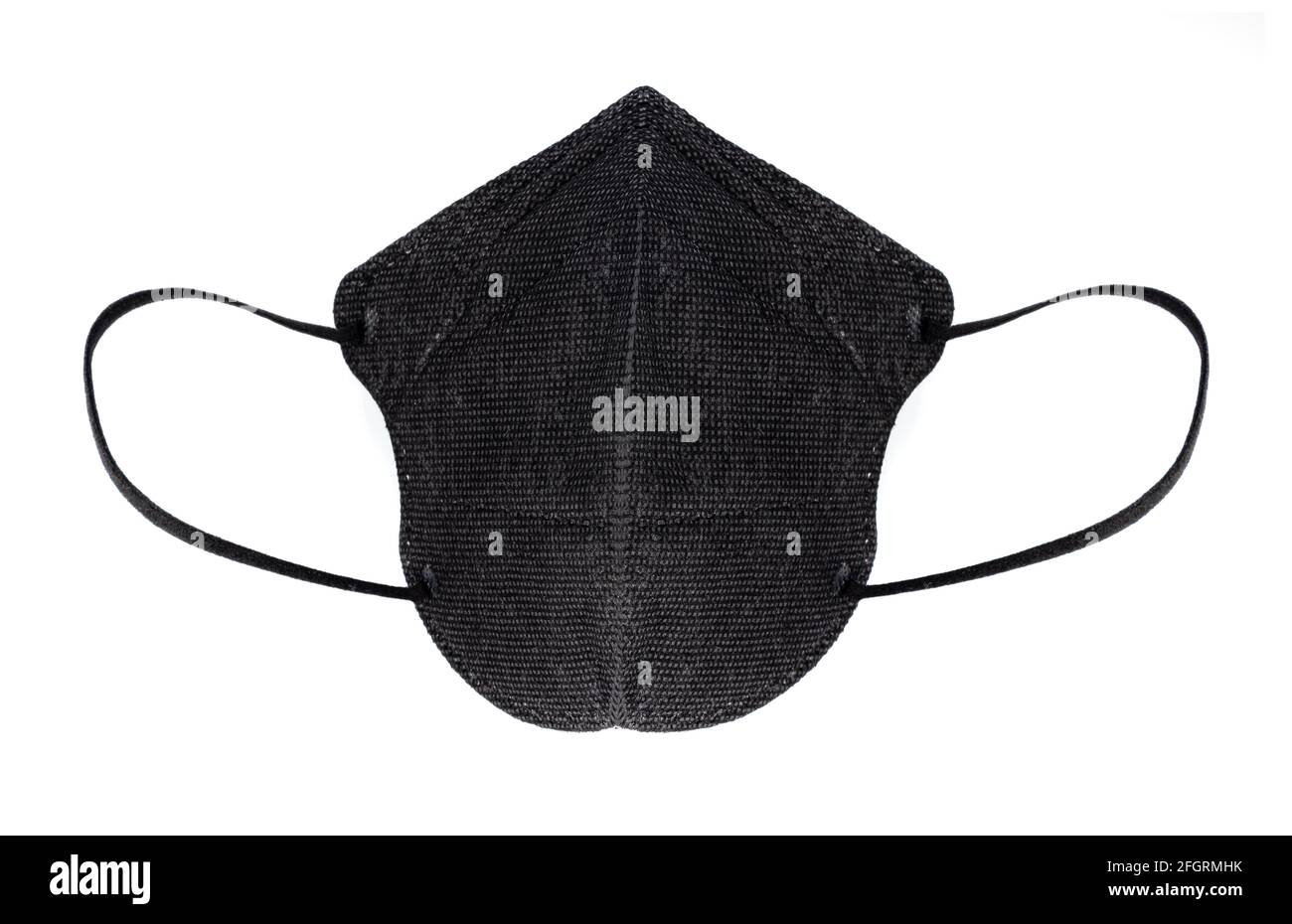 Maschera nera monouso con supporto per l'orecchio, FFP2 con protezione N95 / KN95. Maschera facciale per proteggere te stesso e gli altri da Covid-19. Senza Val. Respiratorio Foto Stock