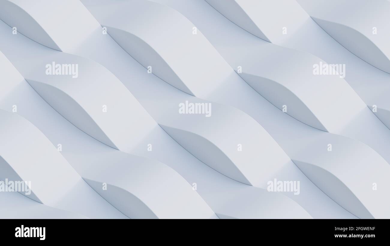Strisce bianche nelle onde. Illustrazione 3D Foto Stock