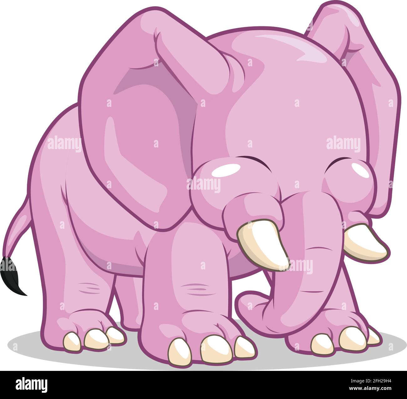 Carino elefante mascotte bambini Cartoon Illustrazione Vector disegno Illustrazione Vettoriale