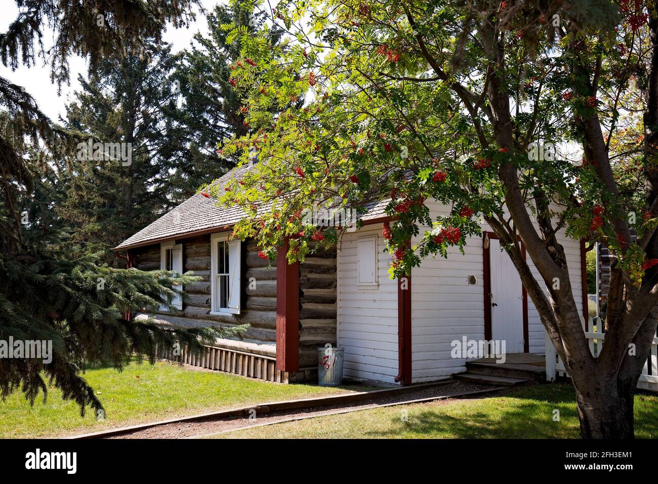 Log Cabin - Heritage Park Historical Village - Calgary, Canada Foto Stock