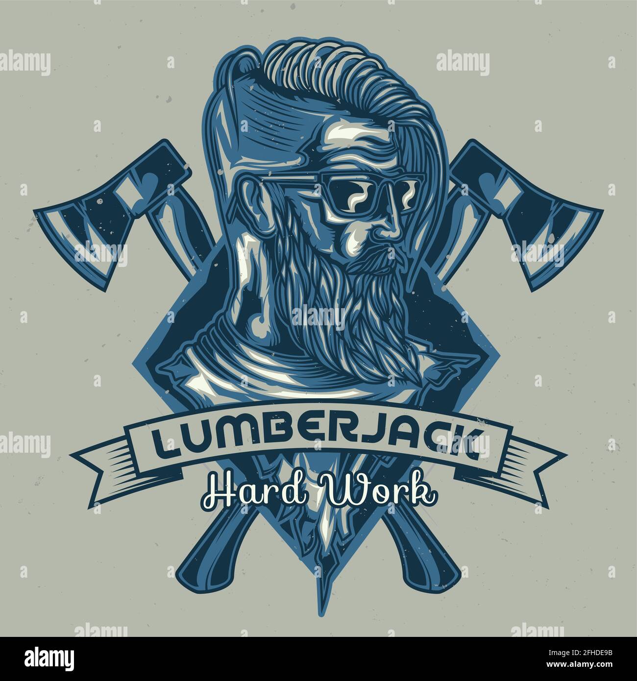 T-shirt o poster con illustrazione del lumberjack Illustrazione Vettoriale