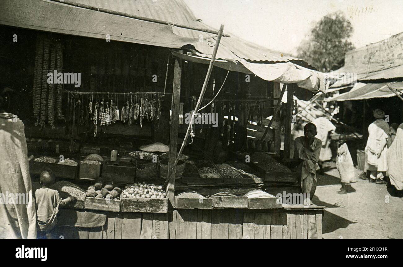 Africa Orientale Italiana - A.O.I. Fascismo - Abissinia, anni '30 - mercato Foto Stock