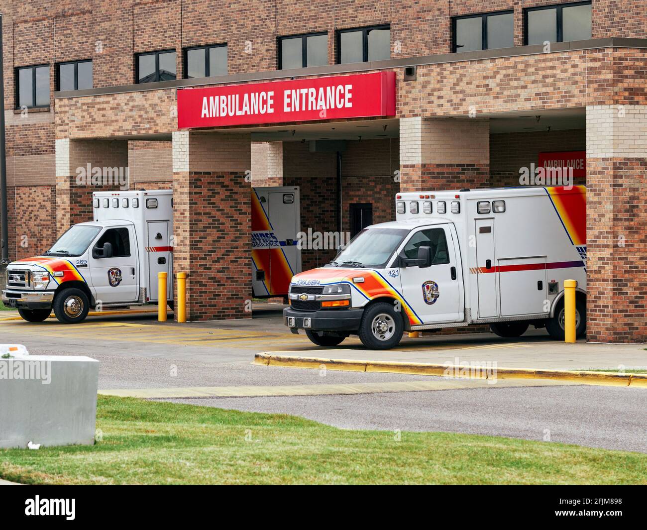 Entrata esterna dell'ambulanza di emergenza dell'ospedale, Montgomery Alabama USA. Foto Stock