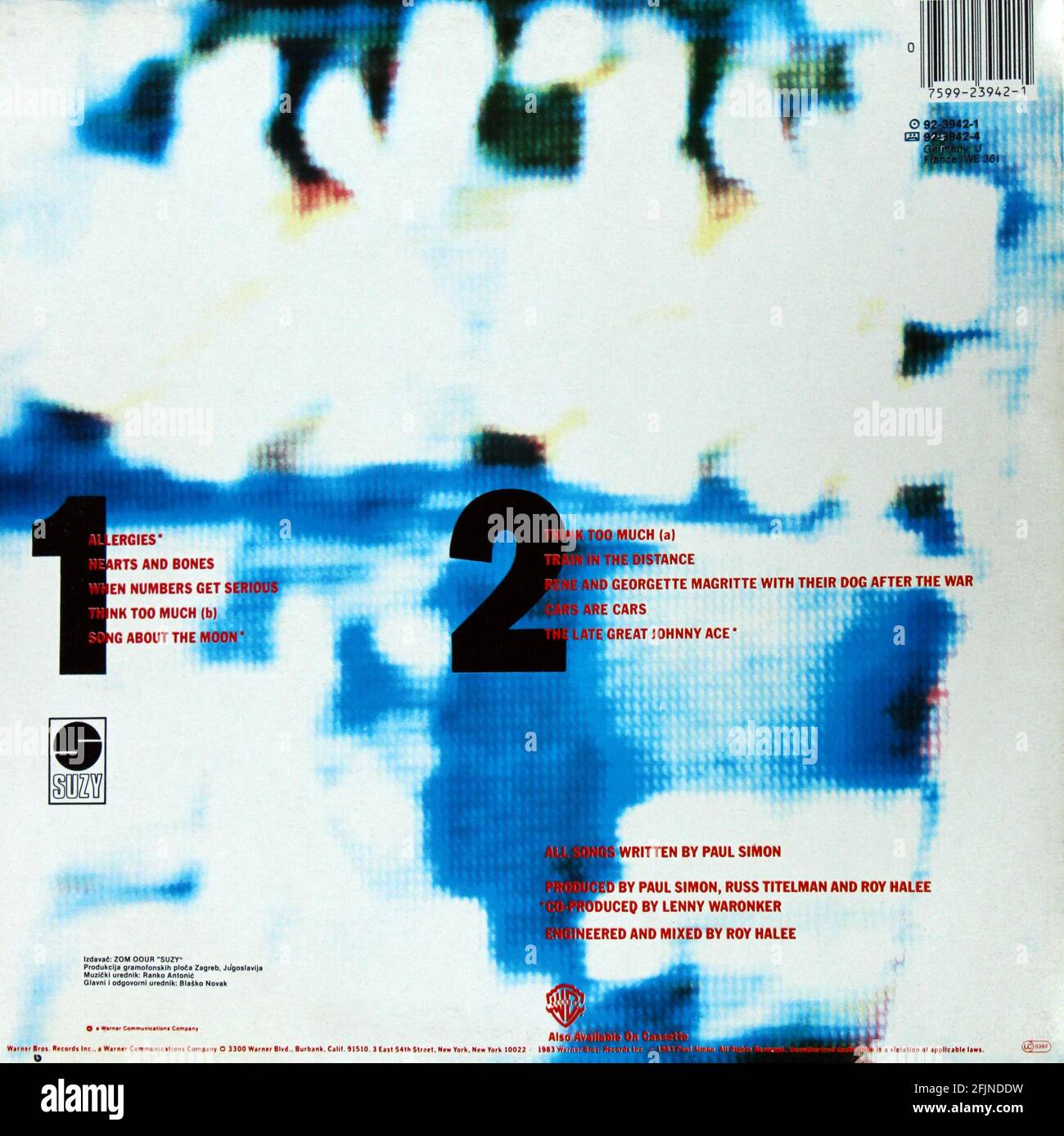 Paolo Simone: 1983. Copertina posteriore LP: Cuori e ossa Foto Stock