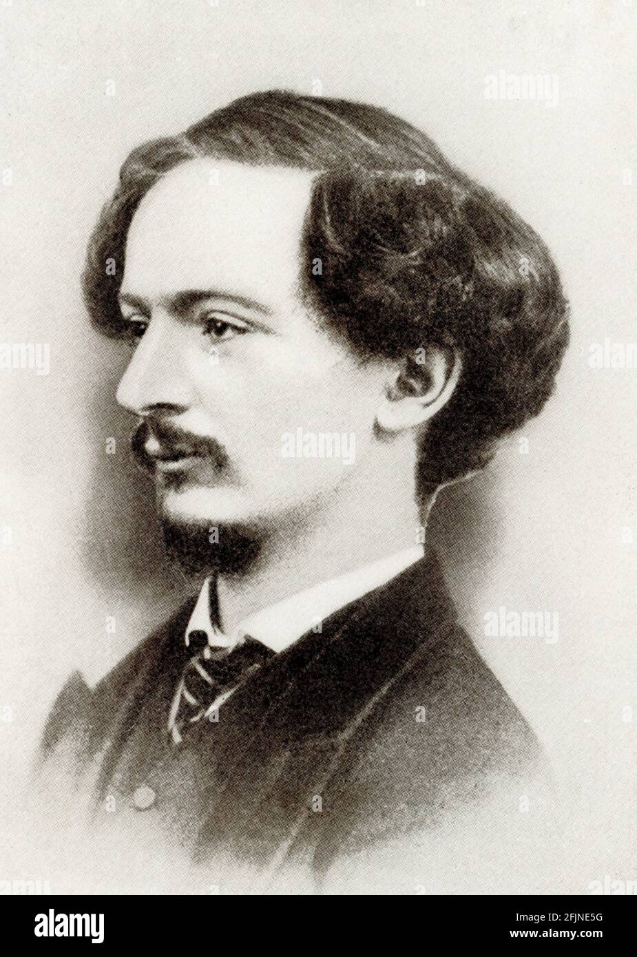 Algernon Charles Swinburne (1837 – 1909) è stato un . Scrisse diversi romanzi e collezioni di poesie come Poesie e Ballads, e contribuì alla famosa Undicesima edizione dell'Enciclopedia Britannica. Foto Stock