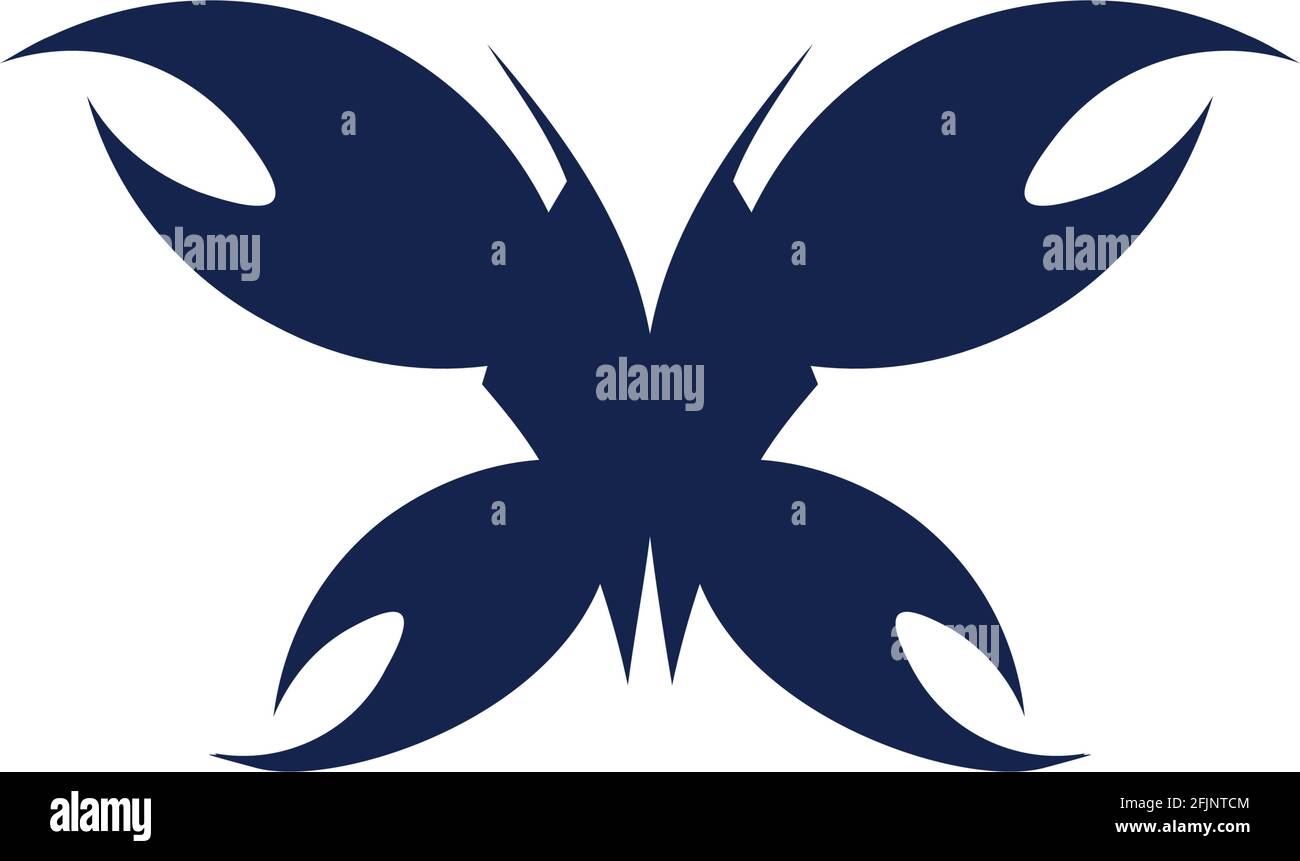 Lettera X artiglio astratto icona del logo della farfalla vettore concetto grafico design Illustrazione Vettoriale