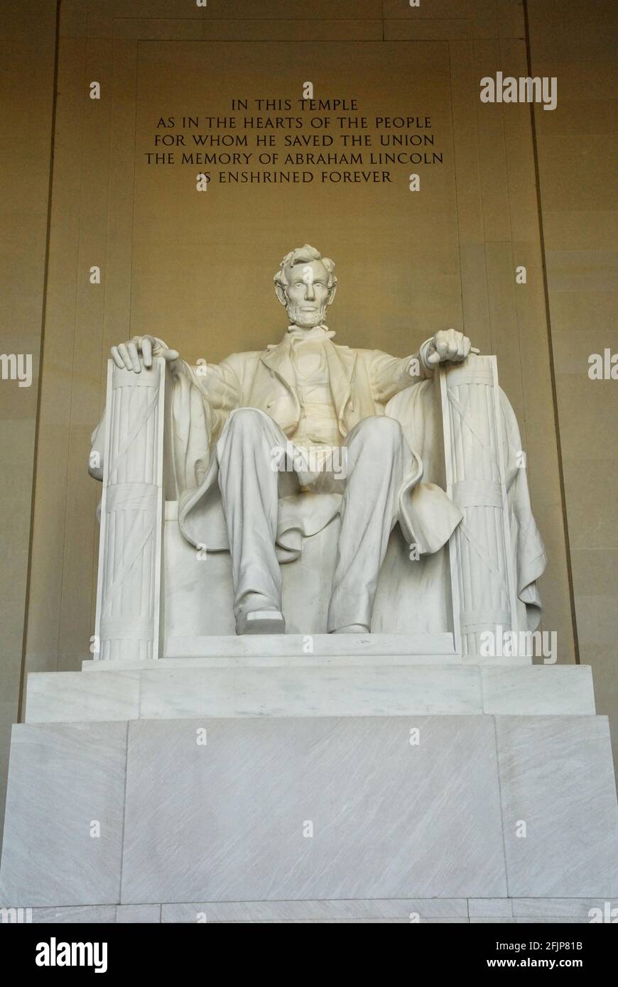 Statua di Abraham Lincoln, DC, Lincoln Memorial, Washington D.C., USA Foto Stock