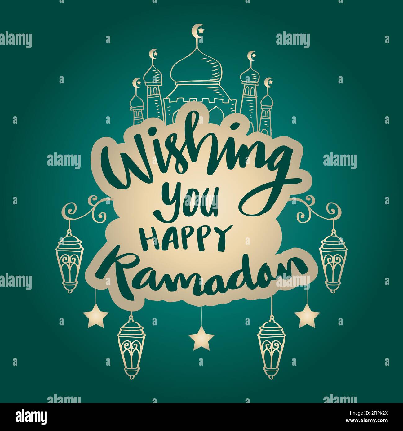 Augurando buon Ramadan. Citazione Ramadan. Foto Stock