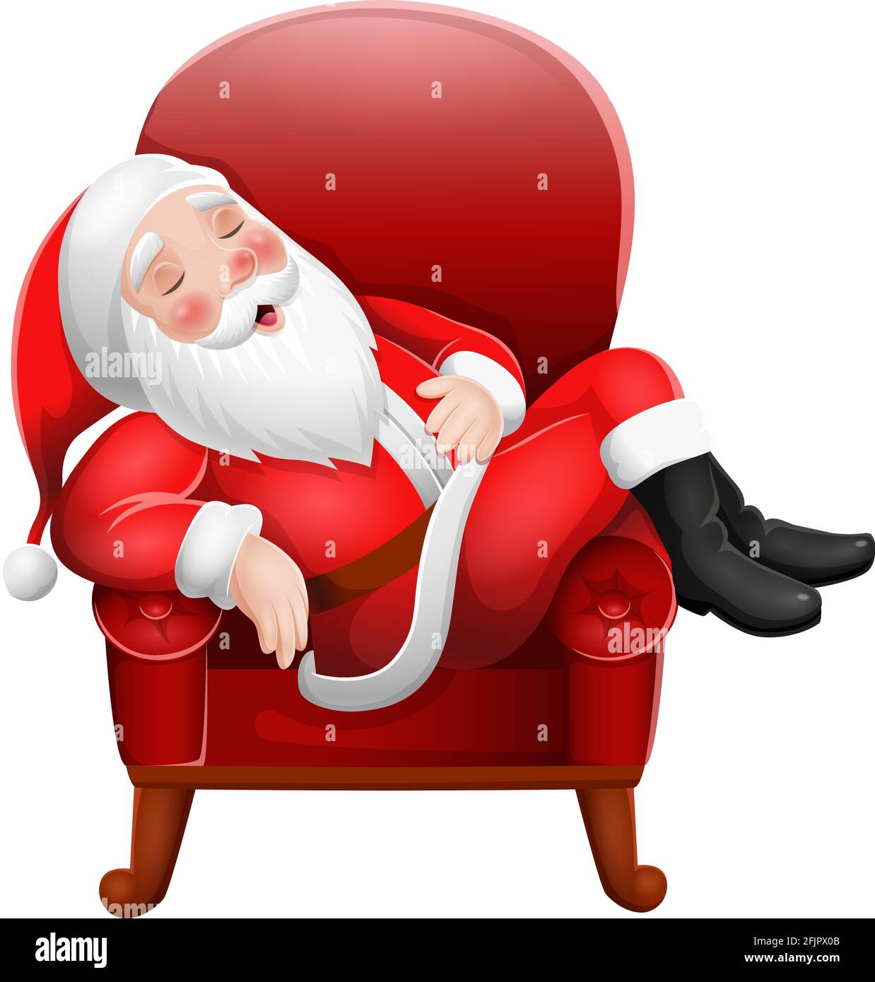 Cartoon Babbo Natale che dorme su poltrona Immagine e Vettoriale - Alamy