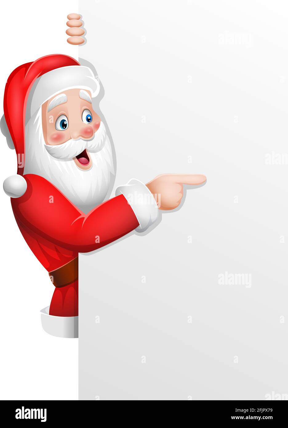 Cartoon Babbo Natale con un cartello vuoto Immagine e Vettoriale - Alamy