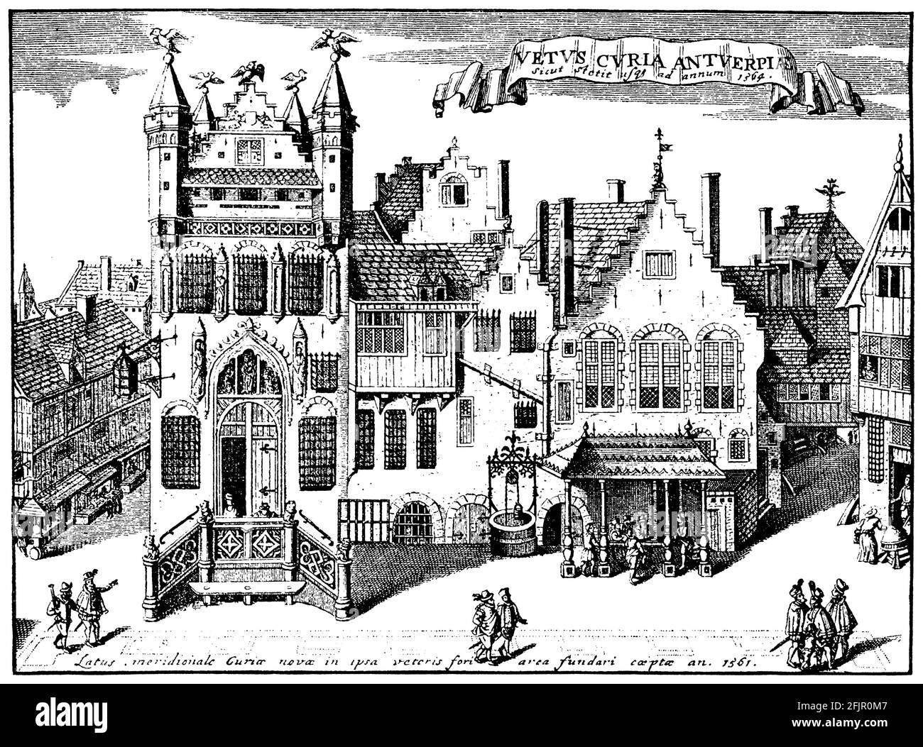 Il vecchio municipio di Anversa prima della sua distruzione nel 1564 / / (Enciclopedia, 1888) Foto Stock