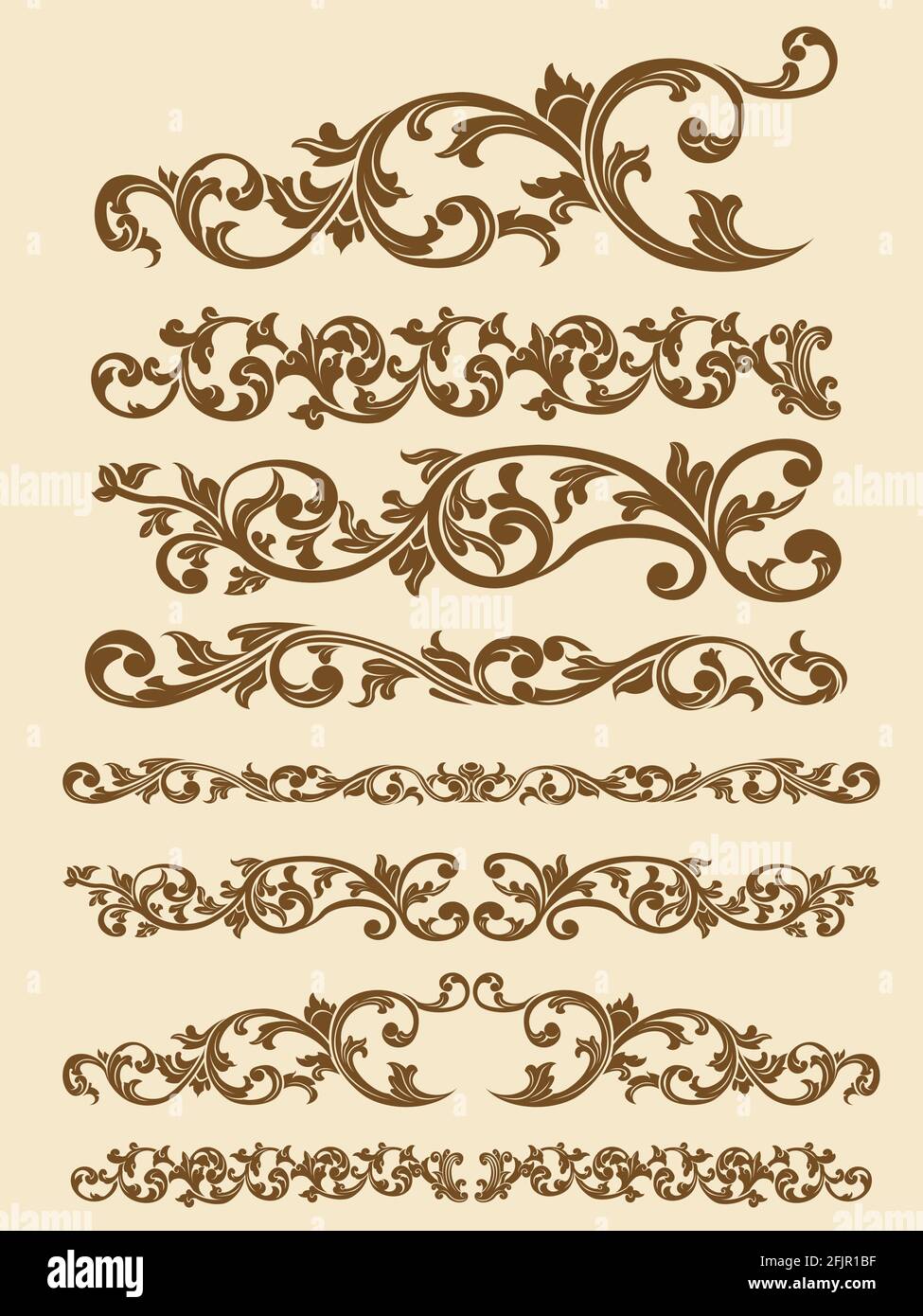 Elemento vettoriale decorativo con linea divisoria ornamentale giavanese vintage Illustrazione Vettoriale
