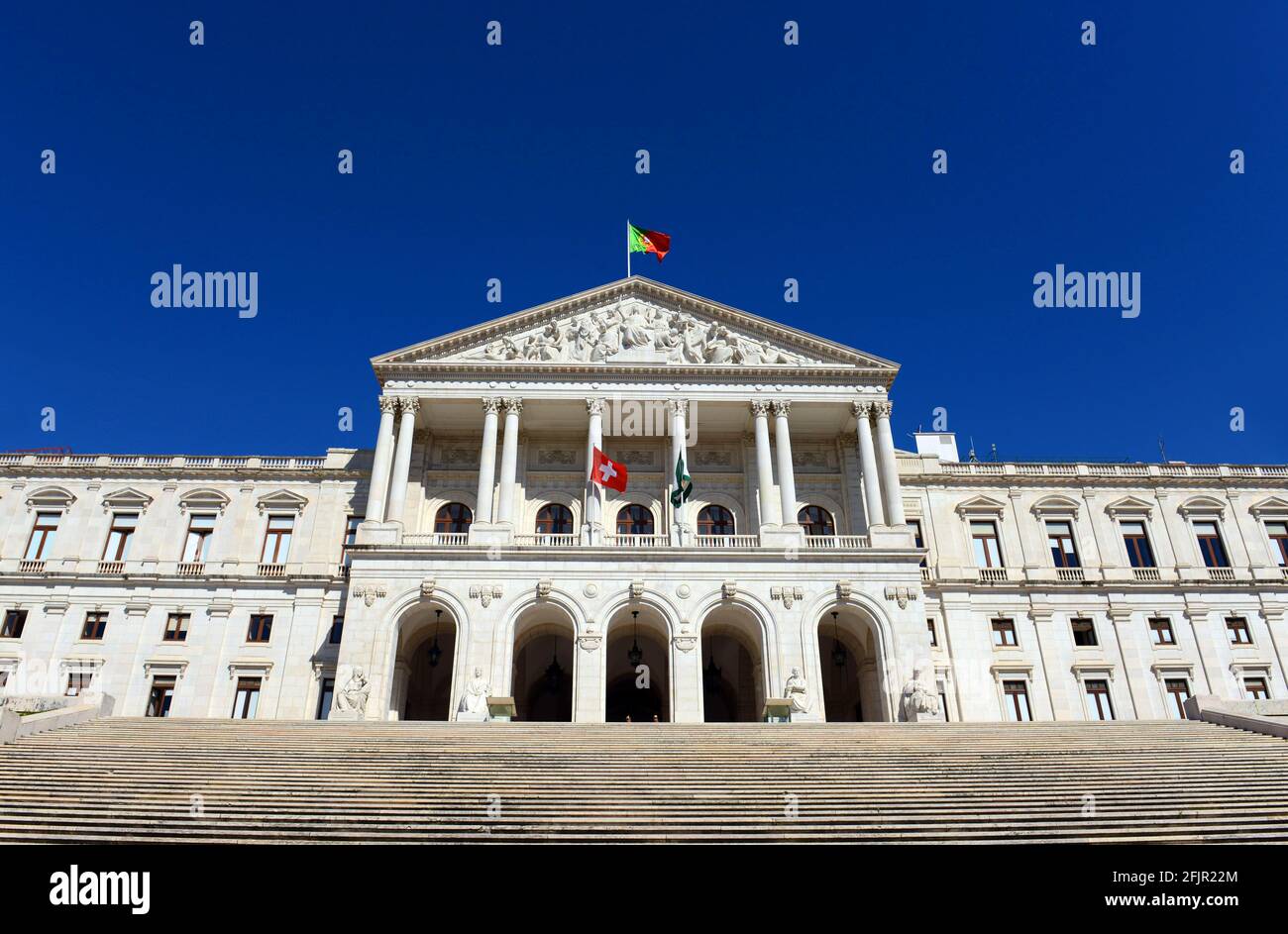 São Bento Palace è la sede del parlamento portoghese a Lisbona. Foto Stock