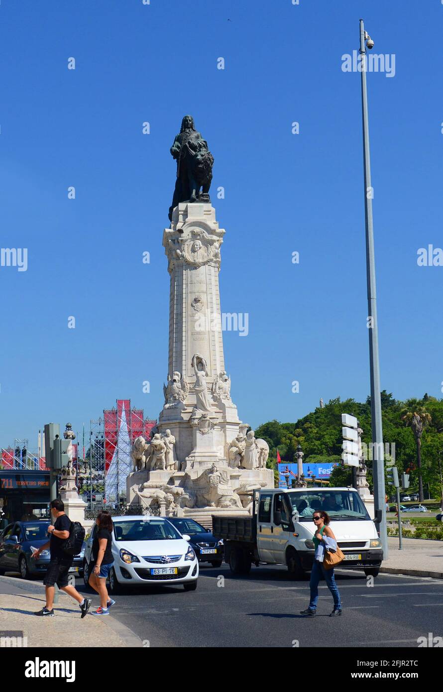 Monumento al Marchese di Pombal a Lisbona, Portogallo. Foto Stock