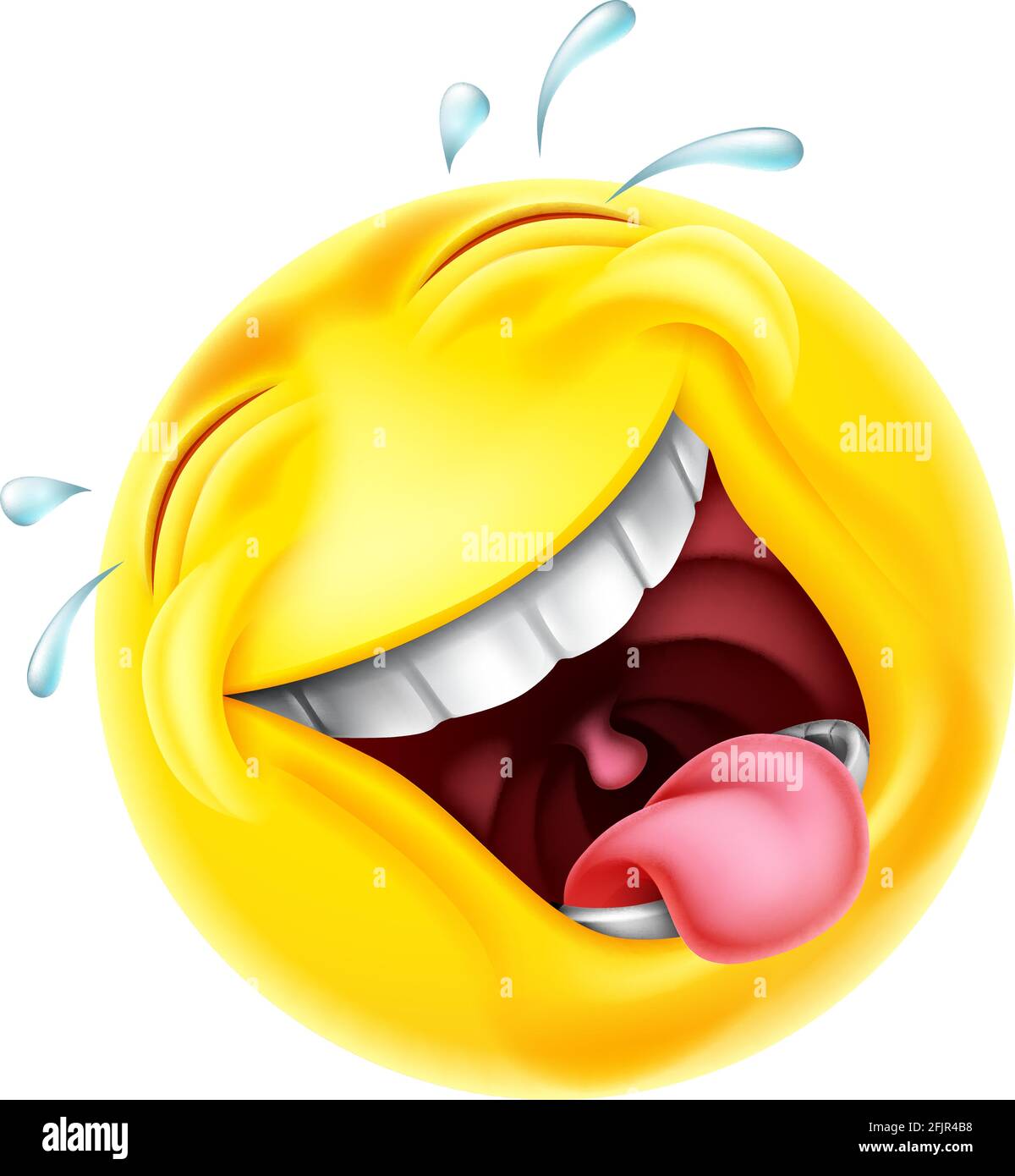 Icona del viso Emoticon Cartoon ridente Illustrazione Vettoriale