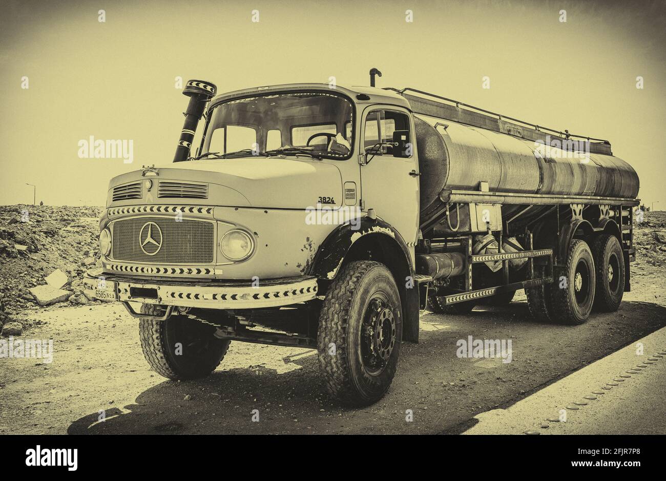 Vintage Mercedes-Benz Water Tanker - viste Foto Stock