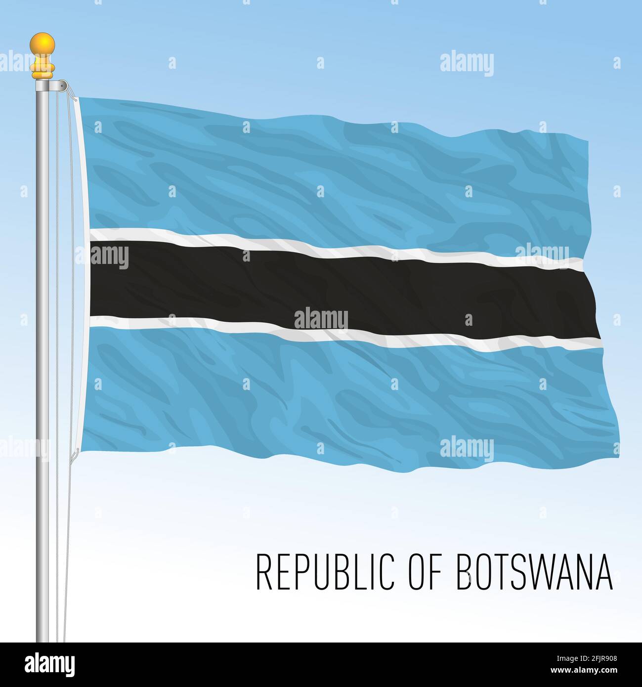Il Botswana ufficiale di bandiera nazionale e stemma, paese africano, illustrazione vettoriale Illustrazione Vettoriale