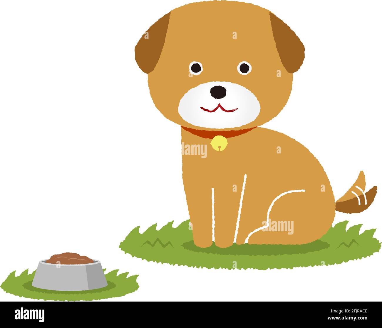 Cane seduto e in attesa di mangiare vettore illustrazione Illustrazione Vettoriale