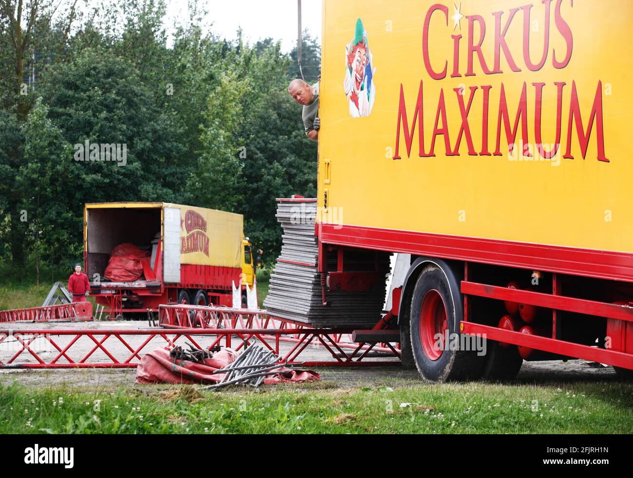 Circus Maximum, prima di uno spettacolo nella città di Linköping. Foto Stock