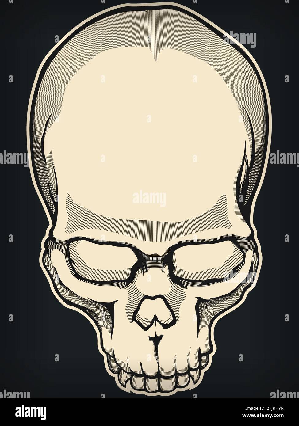 Silhouette Human Skull vintage Stencil Outline Illustrazione Vector Illustrazione Vettoriale