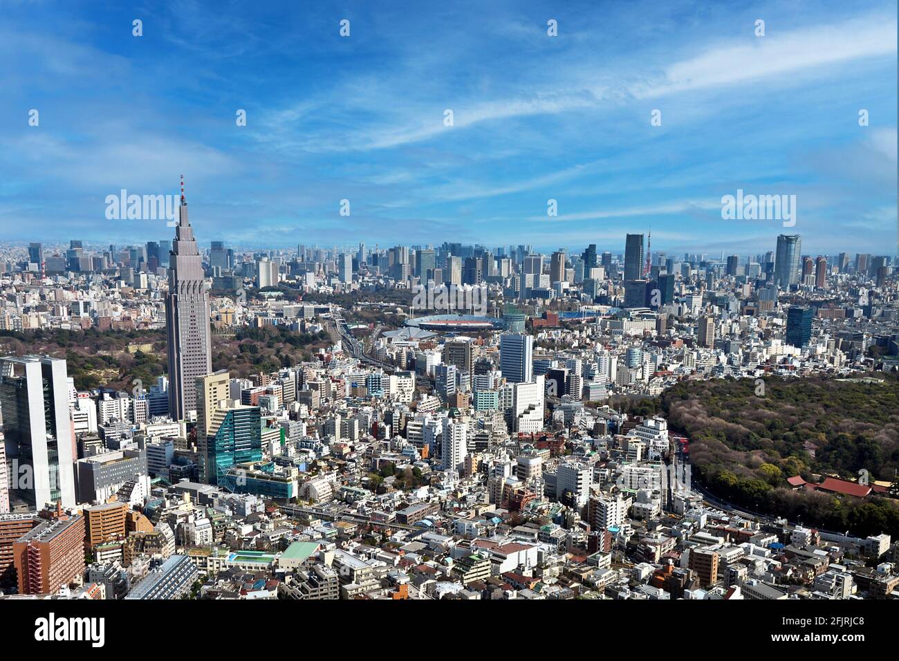 Skyline di Tokyo, vista aerea da Shinjuku, Giappone Foto Stock