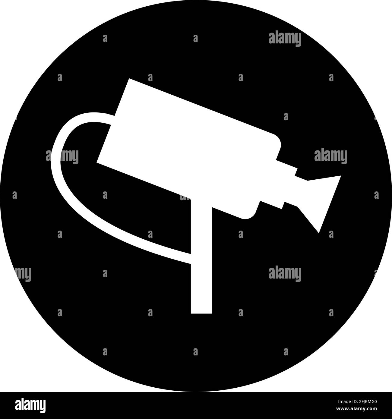 Segnale telecamera di sorveglianza CCTV. Perfetto per concetto di business, sfondo, adesivo, banner, sfondo, poster e sfondo. Illustrazione Vettoriale