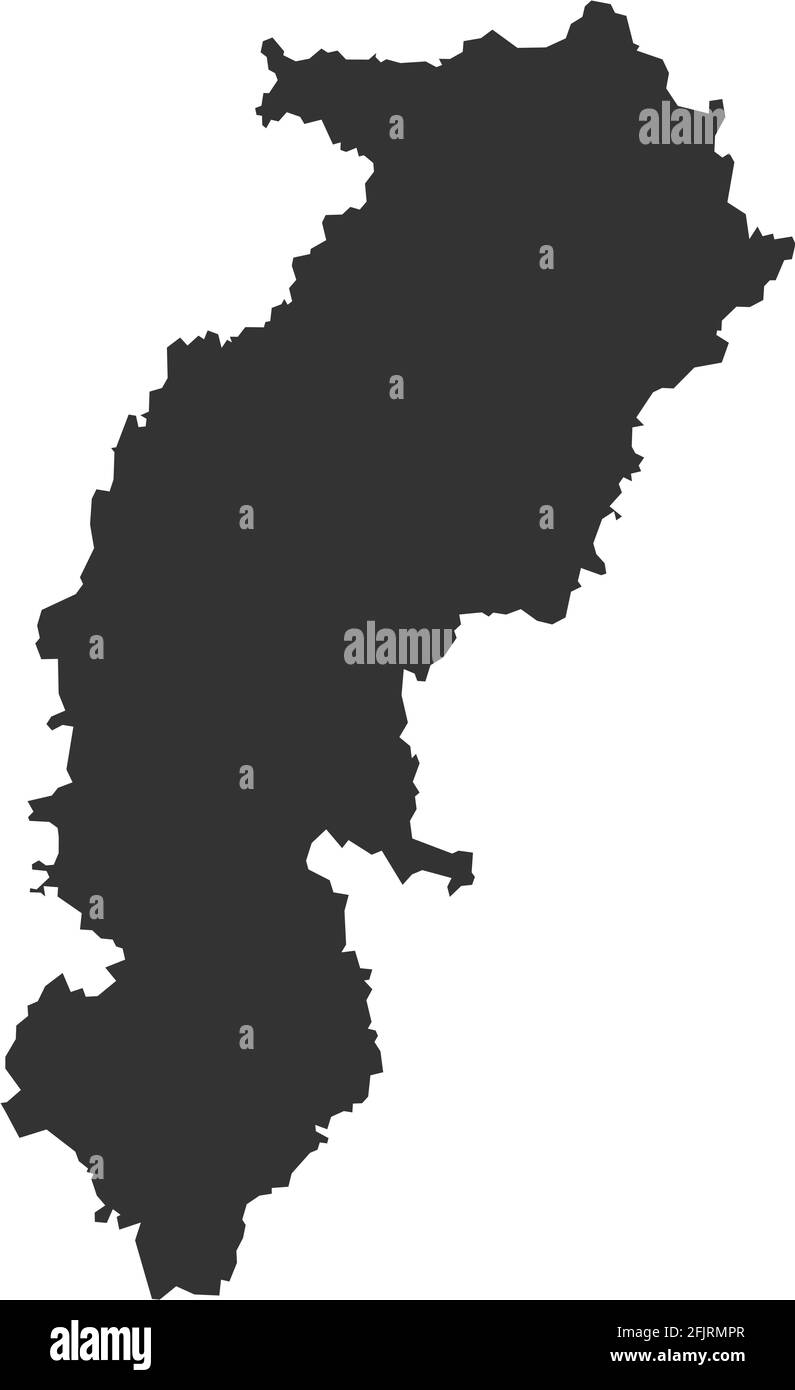 Chhattisgarh mappa dello stato indiano. Sfondo grigio scuro. Progettazione grafica dei concetti aziendali. Illustrazione Vettoriale