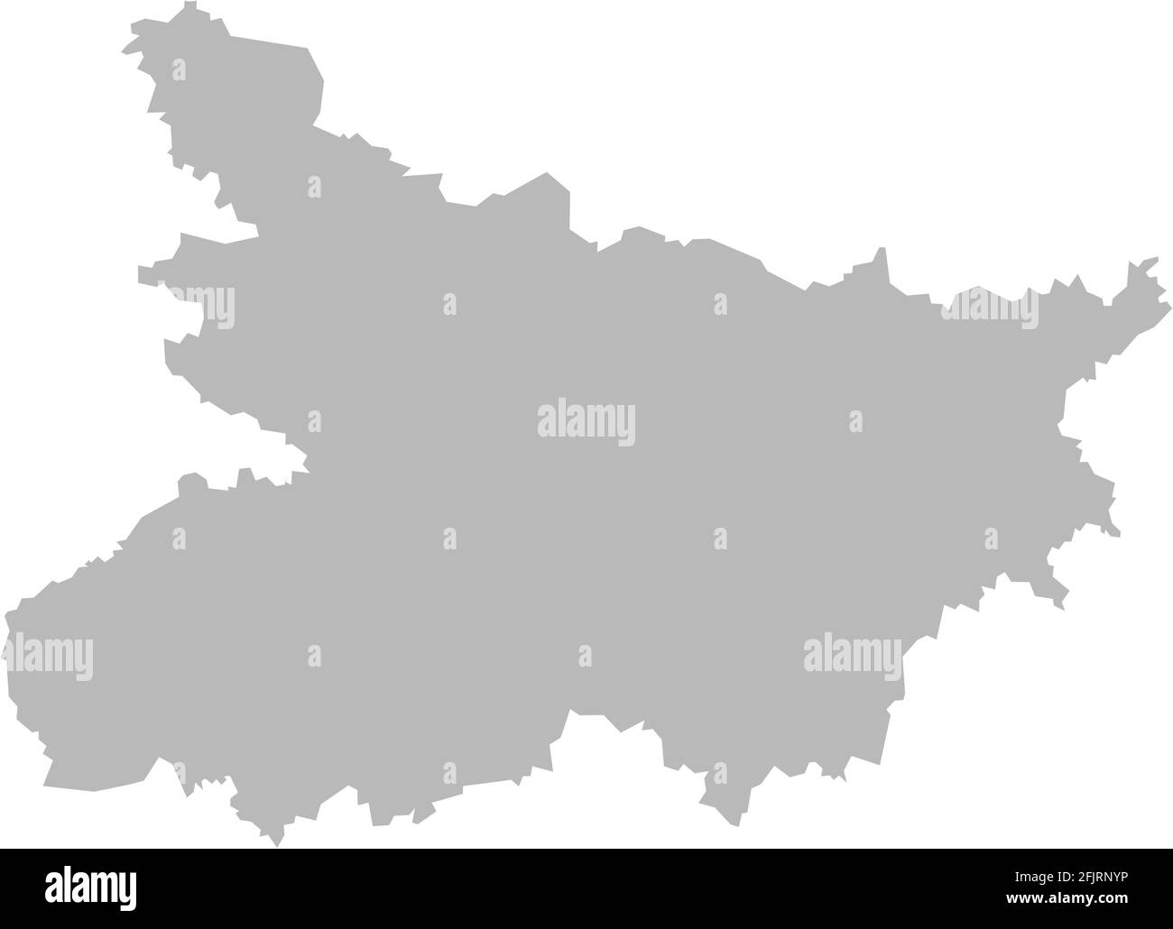 Mappa dello stato indiano di Bihar. Sfondo grigio chiaro. Progettazione grafica dei concetti aziendali. Illustrazione Vettoriale