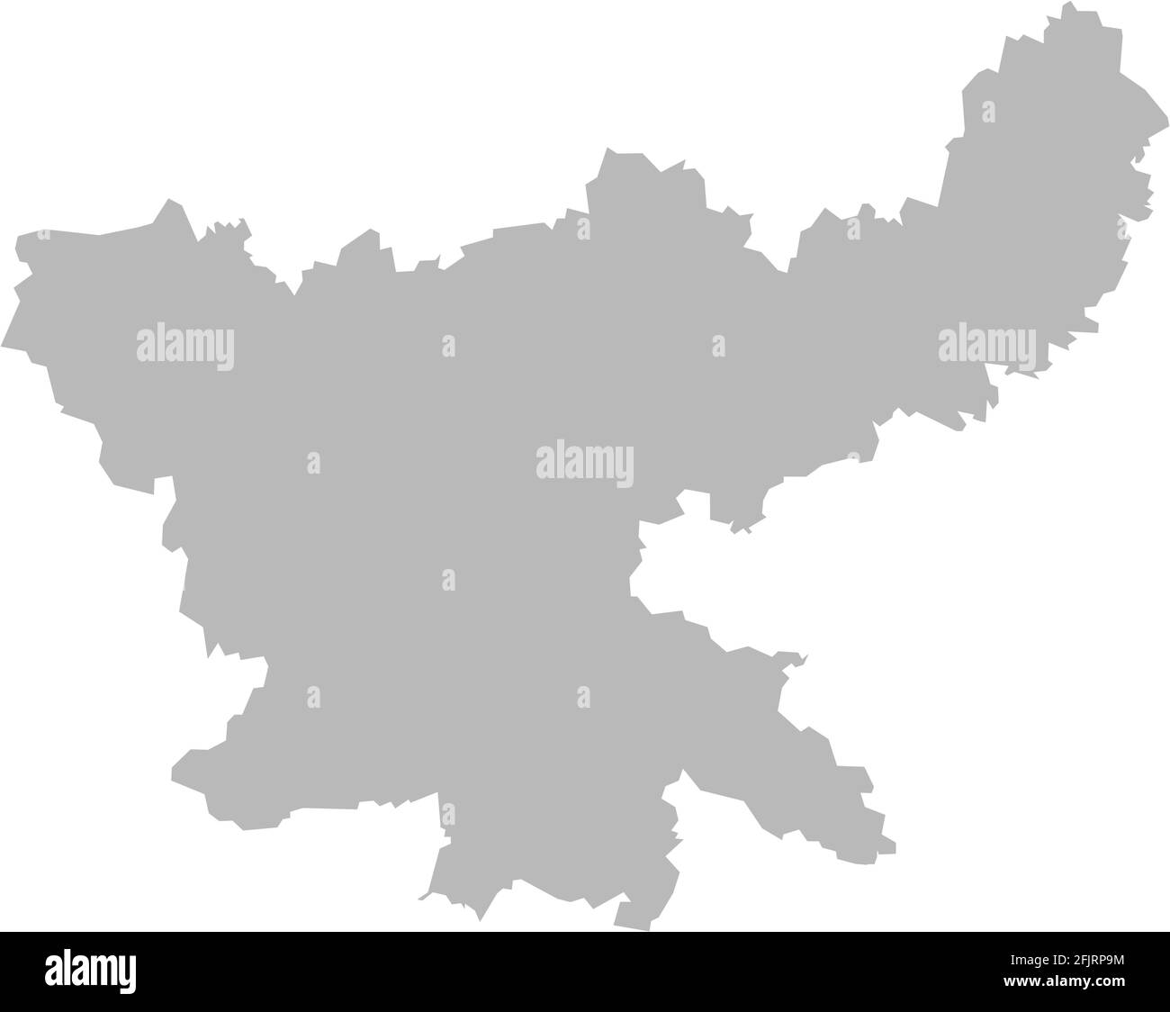 Mappa dello stato indiano di Jharkhand. Sfondo grigio chiaro. Progettazione grafica dei concetti aziendali. Illustrazione Vettoriale