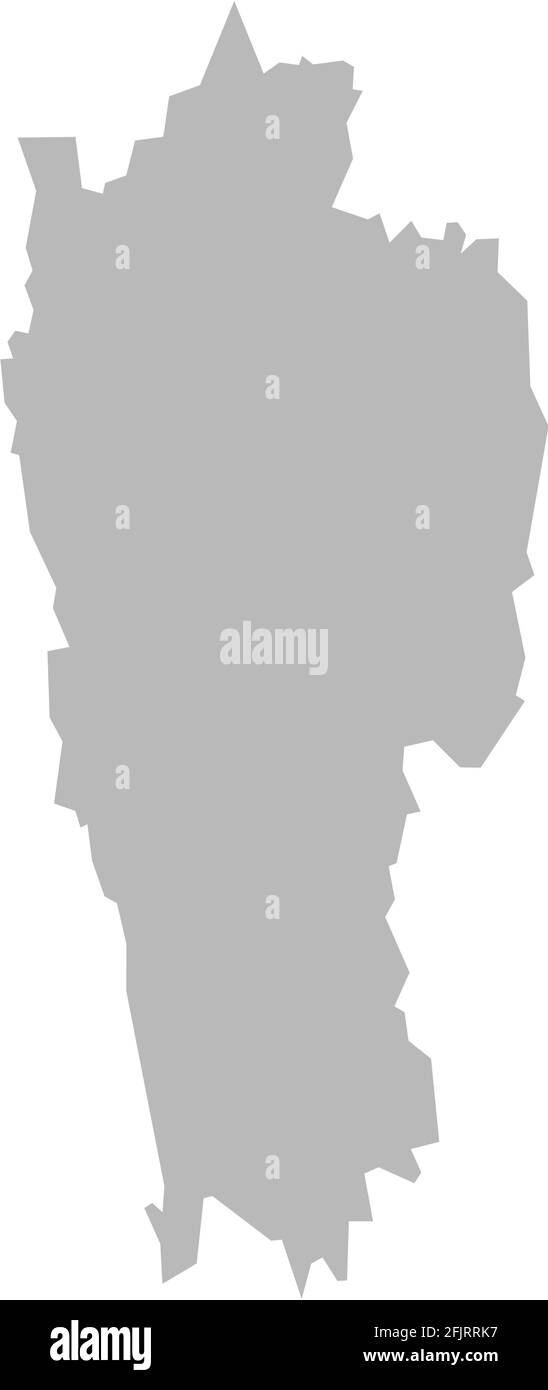 Mappa dello stato indiano di Mizoram. Sfondo grigio chiaro. Progettazione grafica dei concetti aziendali. Illustrazione Vettoriale