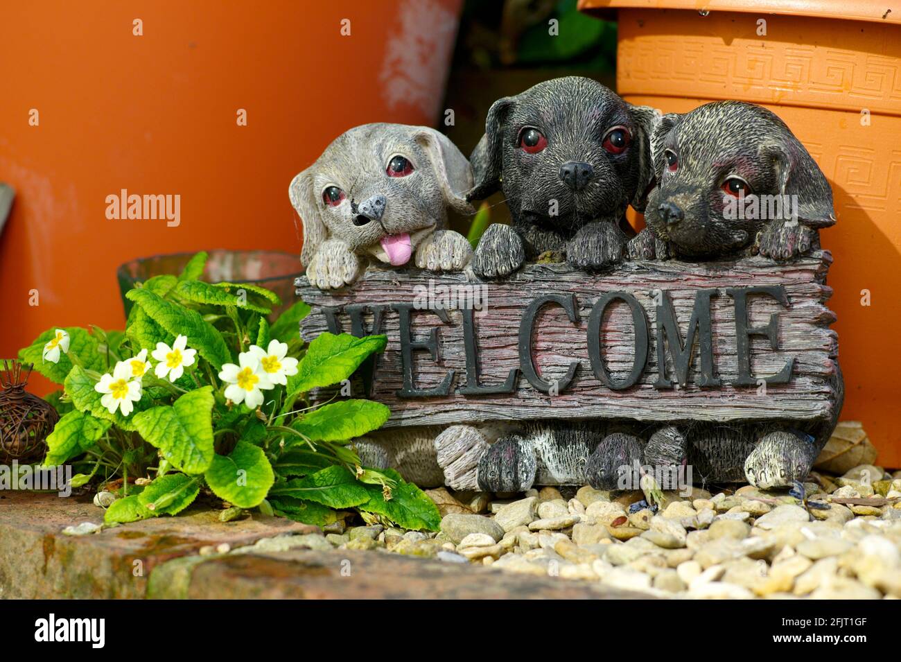 Ornamenti di giardino di kitsch, Regno Unito Foto Stock